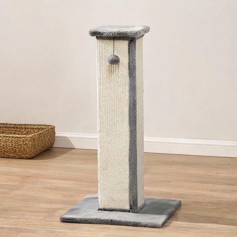 Arbre à chat gris en sisal 41 x 41 x 81 cm (1/5)