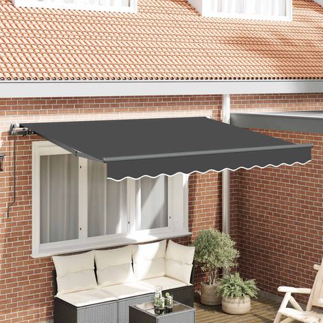 Einziehbare Markise Anthrazit 300 x 200 cm Stoff