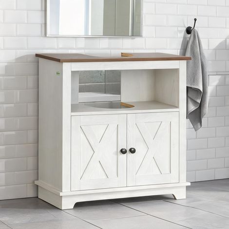 Meuble de salle de bain branco e Madeira en melamina de Madeira (1/5)
