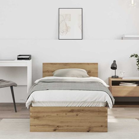 Estructura de cama con cabecera Roble artisan 75 x 190 cm