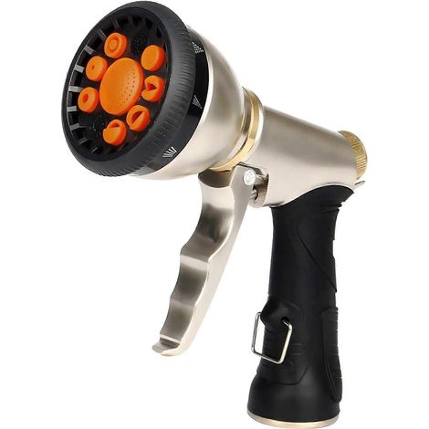 Pressure Garden ring Hose Spray Nozzle 9 Adjustable Patterns, Anti-Rust Non-, (1/5)