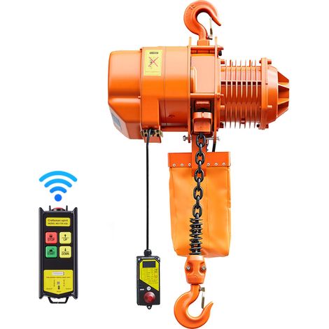 Palan Électrique à Chaîne 2000 kg Palan Électrique Hauteur de Levage 6 m pour Usines, Entrepôts, Garages, Triphasé, Vitesse Constante, avec Télécommande sans Fil de 100 m et Chaîne Simple G100 (1/5)