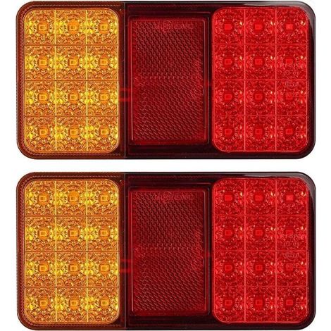 2pcs Feux Arrières LED E-Marqué Clignotant de Position Stationnement avec 2x18 LEDs Feu Position LED Étanche Feux de Frein Arrière 12V Universel pour Remorque Véhicule Caravan Camion Tracteur (1/4)