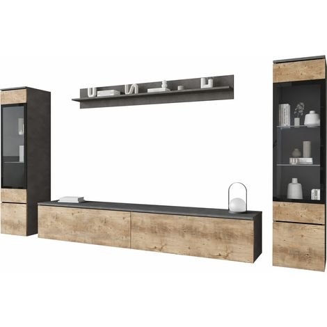 Ensemble de salon Mirfivo 101, Matera gris + Châtaigne (1/5)