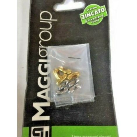 MAGGI GROUP - 8 PEZZI - CHIUSURE PER CATENE A PALLINA - IN ACCIAIO DORATO/CROMATO/ZINCATO