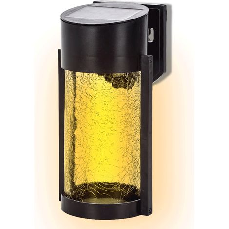 Applique Led 2W Nero con pannello solare IP65 Bianco caldo 2700K con sensore crepuscolare Aigostar