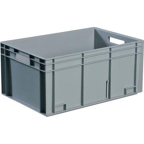 TECWERK Transportbehälter L400xB300xH170mm grau PP Durchfassgr.Seitenw.geschl.TECWERK (1/2)