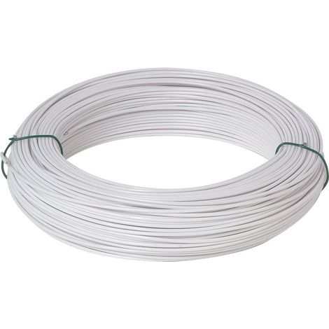 Finish – Fil de tension blanc 2.7mm en acier plastifié – Résistance aux intempéries et traitement anti-UV – Pour clôtures et palissages (1/3)