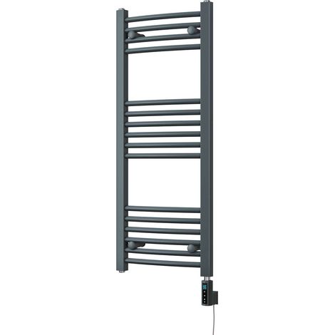 Zennor - Anthracite Electric Towel Rail H1000mm x W400mm Curved 300w Thermostatic WIFI (1/3)