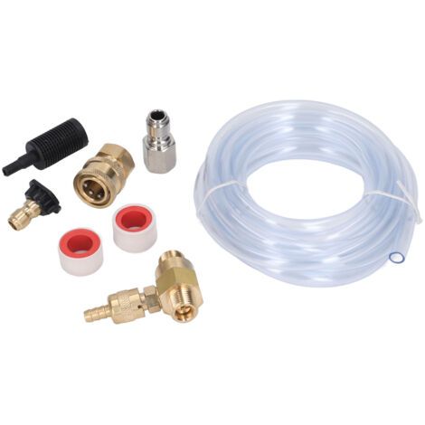 QORVA- Injecteur chimique en laiton et acier inoxydable, injecteur réglable en aval avec Tube de 9,8 pieds pour nettoyeur haute pression 5000PSI (1/5)