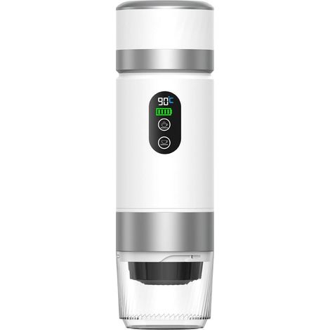 Machine à café expresso portable–20 bars, écran tactile, batterie 7500mAh–150 ml capacité-pour camping, voyage et bureau – blanc (1/5)
