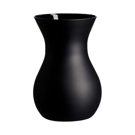 RITZENHOFF & BREKER ANNALENA - VASE DE TABLE MODERNE AVEC FINITION MATE DOUCE - VASE DÉCORATIF BOMBÉ EN VERRE - 18 CM - NOIR