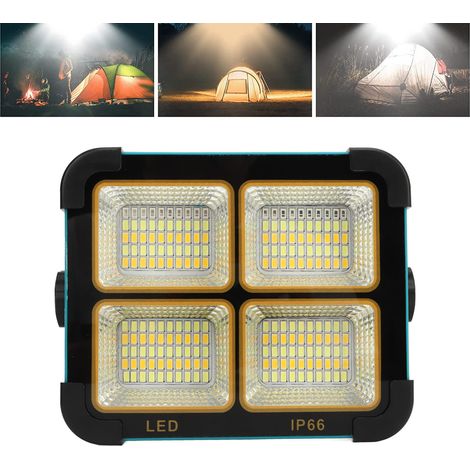Lampe de travail solaire LED portable 100 W 10 000 lm, étanche, rechargeable, pour chantier extérieur, lampe de chantier d'urgence, réparation automobile après ouragan (1/5)