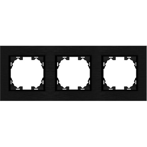 IluminaShop - Marco de Aluminio Empotrable Negro para 3 Modulos Serie wLux (1/2)