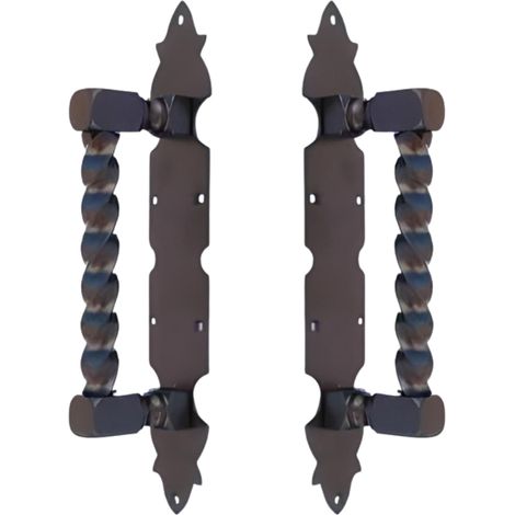 Lot de 2 poignées noires, poignées de porte robustes,poignée de porte pour portails et meubles - Format : 26 x 4.7 cm (1/4)