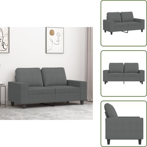 Divano imbottito - vidaXL Divano a 2 Posti Grigio Scuro 120 cm in Tessuto - Divano moderno