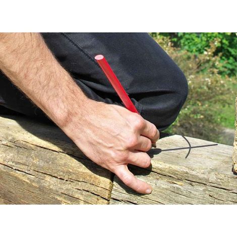 Matita da carpentiere “Classic 540” con profilo ovale e mina in grafite 2H di alta qualità di colore rosso (1/4)