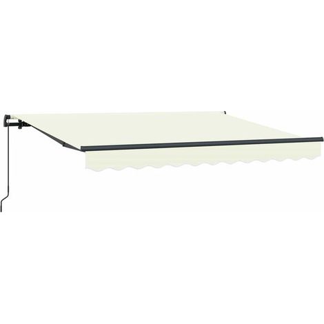 Store banne rétractable beige, toile 250 x 200 cm. (1/5)