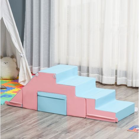Juego blando de escalada y tobogán para niños en piel sintética y espuma EPE, 2 piezas (1/5)