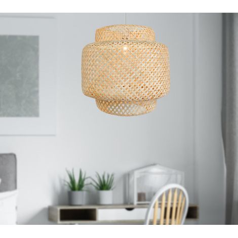 Delos geflochtene Bambus Natur Pendelleuchte 40cm