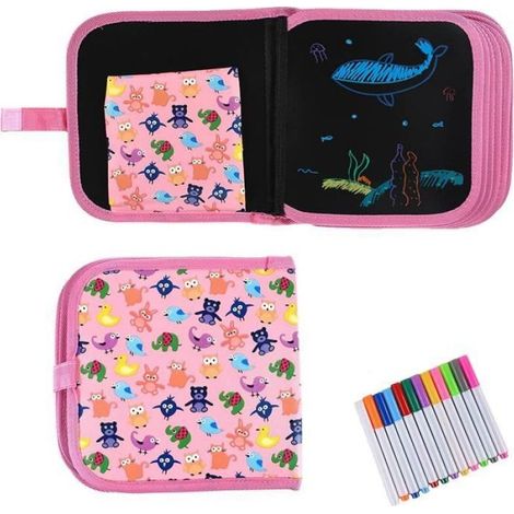 Tableau De Griffonnage - 21 X 21 Cm - 14 Pages - 12 Stylos Effaçables - Pour Enfants