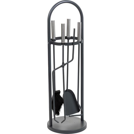 Herramientas para la chimenea de metal negro set 5pcs d22x68h cm (1/5)