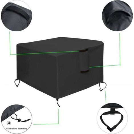 Housse de Protection pour brasero Oxford 420D Housse pour Foyer Carré D'extérieur Couverture de Gril Anti-UV Imperméable Housse de Protection (100 x 56 x 64 cm) (1/5)