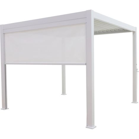 tenda antivento scorrevole per pergola bioclimatica eurogarden "atena" in textilene bianco lato 3 mt