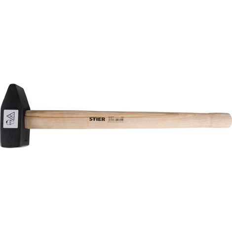 STIER Sledge hammer 4kg avec manche en frêne DIN 1042, acier trempé, marteau de traîneau, marteau, marteau de forgeron (1/3)