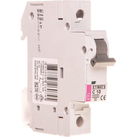 Interruttore automatico 1P C 10A 6kA AC etimat 6 002141514