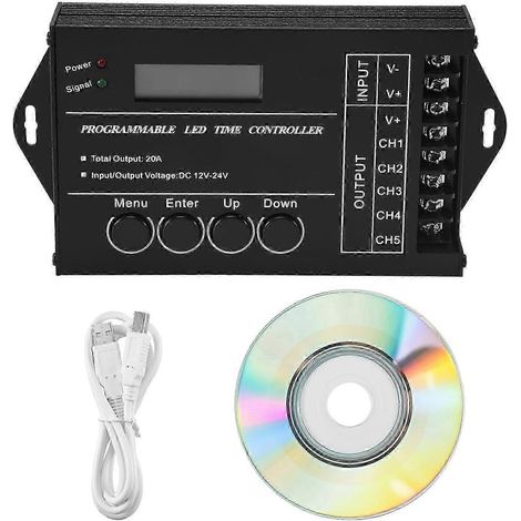 Contrôleur LED RGB programmable TC420, 5 canaux, 12-24 V CC, variateur à minuterie simple WHBYV (1/4)