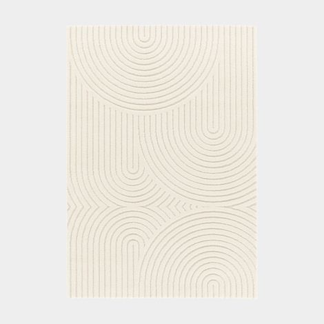 Décoweb – Tapis shaggy velours crème 240 x 340 cm – Épaisseur 14mm – Oeko-Tex Standard 100 – Fabrication européenne