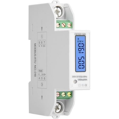 Medidor eléctrico digital DDS519R, monofásico, 230 V, pantalla para hogar inteligente (1/5)