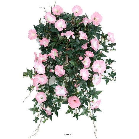 Ipomée liseron factice retombante en pot H60cm fleurs Rose fushia - couleur: Rose fushia 730