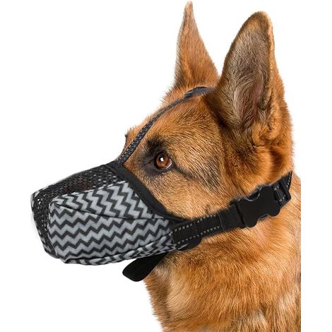 Muselière Motif Chevron Chien Gris-L (1/5)
