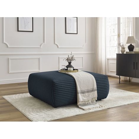 BOBOCHIC - Pouf LUCIEN gros côtelé doux   Bleu foncé (1/5)