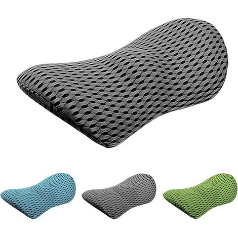 Coussin lombaire ergonomique en mousse à mémoire de forme, soulage les douleurs dorsales, respirant, amovible et lavable, idéal pour les chaises de bureau, les sièges de voiture et les lits (gris) (1/4)