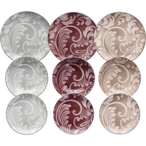 Servizio di Piatti da Tavola in Ceramica Natalizio Louise One Acanto 18 Pezzi (1/2)