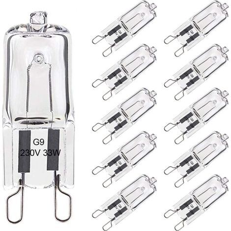 YMYNY Lot de 10 Ampoule G9 33W Blanc Chaud, Halogène G9 Pour Four Tolérance de 300°C, G9 Ampoules Capsule Filament 420LM 230V (1/4)