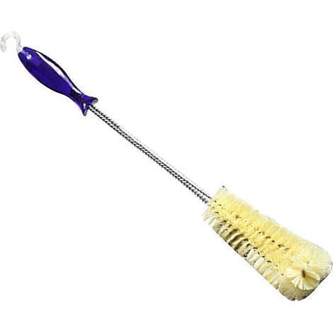 Reinigungsbürste für Wasserflaschen, langer, abgewinkelter Griff mit Haken und ergonomischem Griff, für Flaschen, Wasserkocher und Gläser. (1/4)