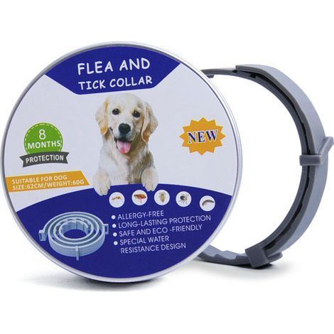Collier anti-puces et tiques pour chien – Imperméable – Protection 8 mois – Huile essentielle naturelle – Ajustable et doux (1/5)