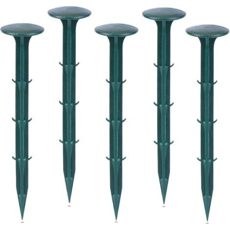Plastique Piquets de Fixation de Jardin,pour Jardin pour la Fixation des Tissus Anti Mauvaises Herbes Protection Contre Les UV (100 pièces, Vert) (1/5)