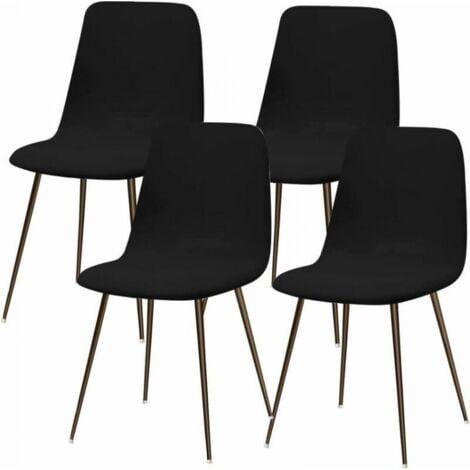 Schwarz Skandinavische Stretch-Stuhlhusse 4er Set Moderne Waschbare Esszimmerstuhlhusse Universal Küchenstuhlbezug Küchendekor Haus (1/5)