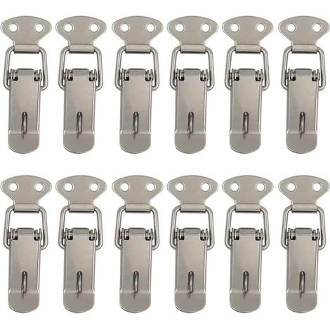 Lot de 12 loquets à levier pour coffre à outils à ressort.