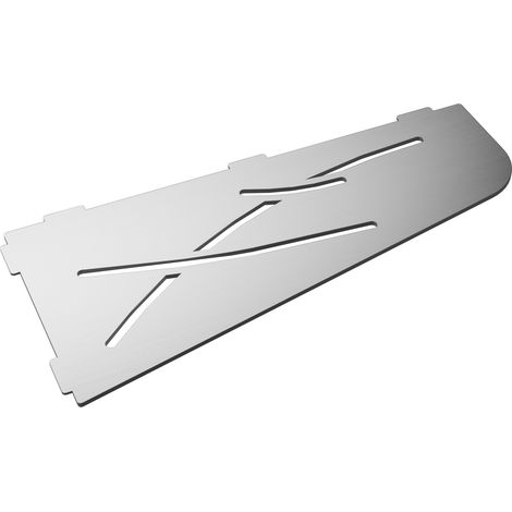 Tablette d'angle murale en acier inoxydable brossé 305 mm – Épaisseur 3 mm – Rangement élégant pour salle de bain et cuisine – MCM