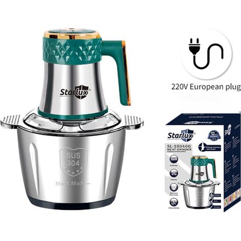 Hachoir à viande multifonctionnel en acier inoxydable 300, robot culinaire ménager de grande capacité (3 L) (1/4)