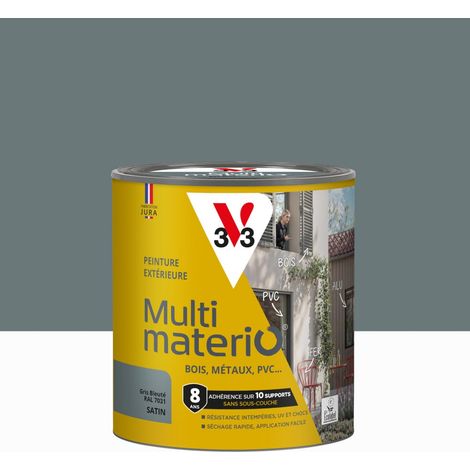V33 Peinture exterieure Multimaterio V33 gris bleute satine 0.5 l