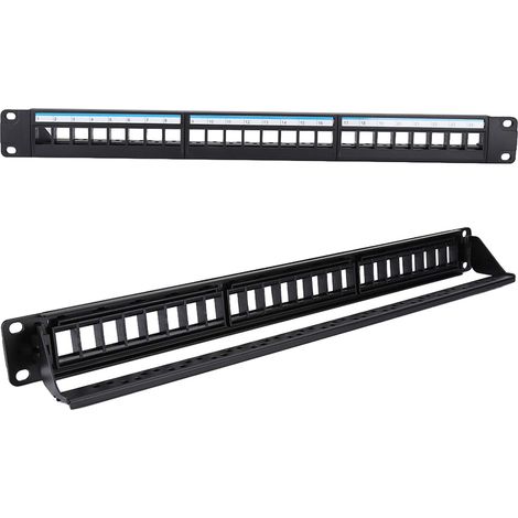 Panneau de brassage ASHATA 19 pouces, 24 ports, 3 groupes, montage en (1/5)