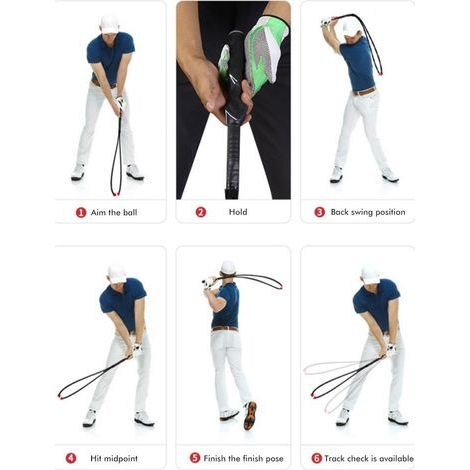 Corde d'entraînement de golf - Aide à la posture et au swing - Équipement d'intérieur pour golfeurs débutants (1/5)