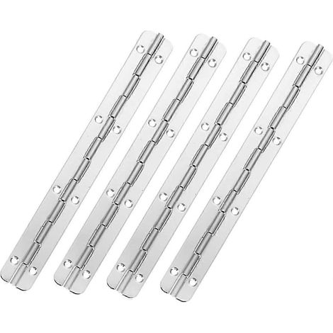 jojofuny Lot de 4 charnières de porte d'armoire en acier, longues et robustes, pour piano (1/5)